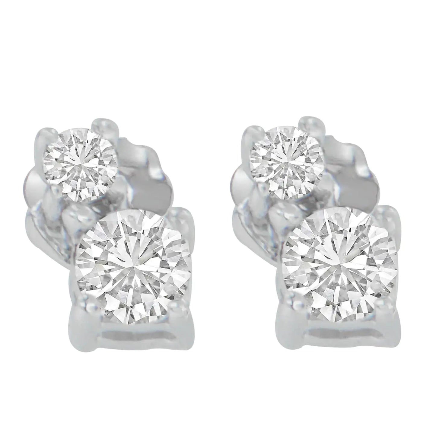 14K White Gold 1/2 cttw Round Cut Diamond Earrings (H-I, SI2-I1) WEM Support (www.WEM.support)