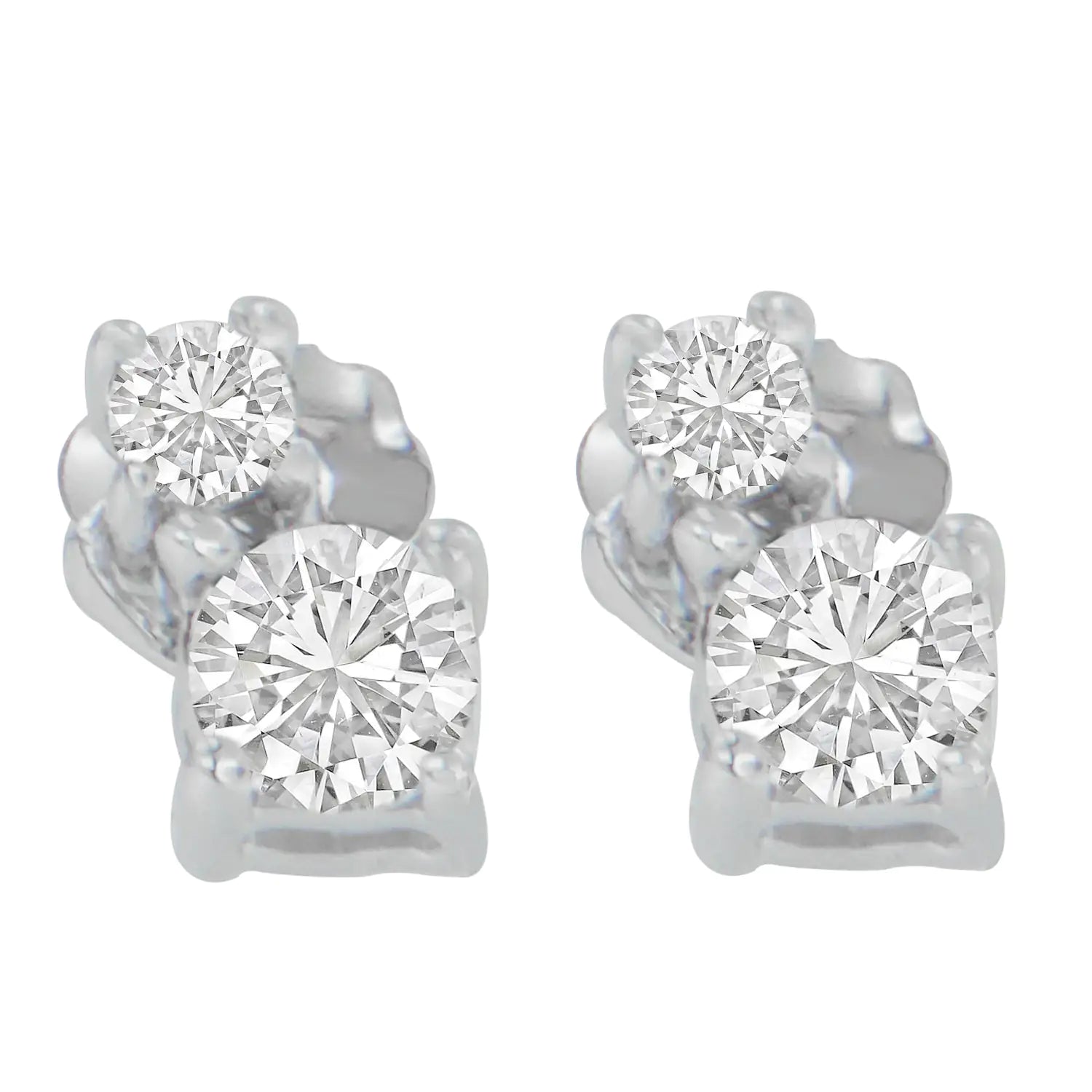 14K White Gold 1/2 cttw Round Cut Diamond Earrings (H-I, SI2-I1) WEM Support (www.WEM.support)