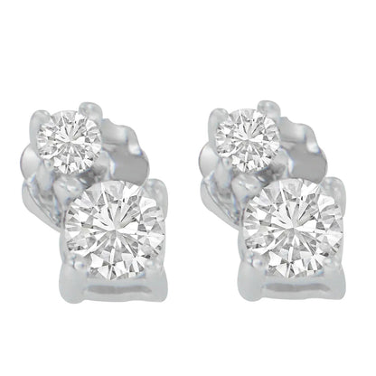 14K White Gold 1/2 cttw Round Cut Diamond Earrings (H-I, SI2-I1) WEM Support (www.WEM.support)