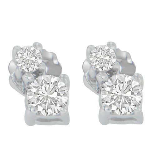 14K White Gold 1/2 cttw Round Cut Diamond Earrings (H-I, SI2-I1) WEM Support (www.WEM.support)
