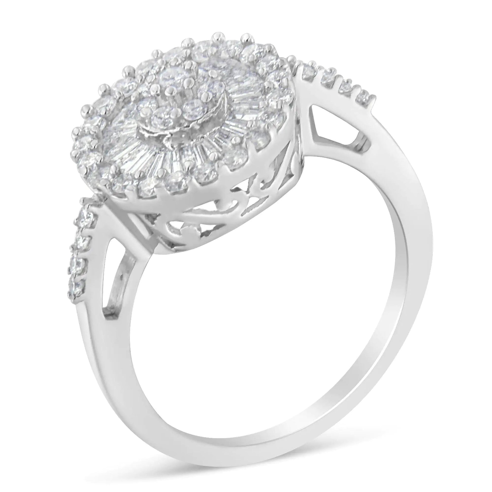 10KT White Gold Diamond Cocktail Ring (1 cttw, H-I Color, SI2-I1 Clarity) WEM Support (www.WEM.support)