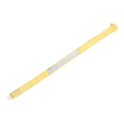 14K Yellow Gold 3 5/8 cttw Invisible Set Princess-Cut Diamond ID Tennis Bracelet (I-J Color, SI1-SI2 Clarity) - Size 7" WEM Support (www.WEM.support)