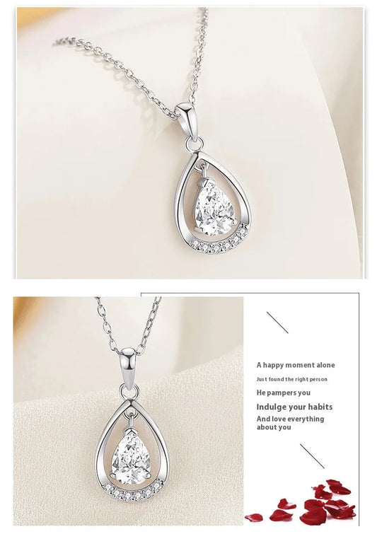 Sterling Silver Teardrop Necklace HejK.com