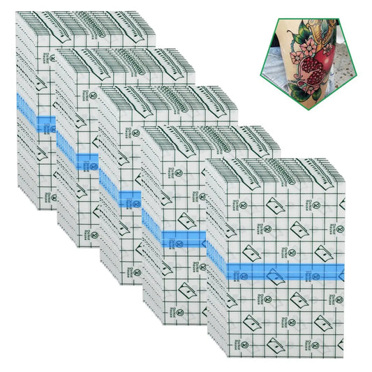 50 Pieces 4 x 6 in Stretch Waterproof Adhesive Bandages Transparent Film for Tattoo Aftercare and Skin Repair Adhesive Tattoo Supply Wrap 4 x 6 Inch(Pack of 50) My Store