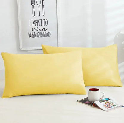A Pair Of Pure Color Cotton Pillowcases WEM Support (www.WEM.support)