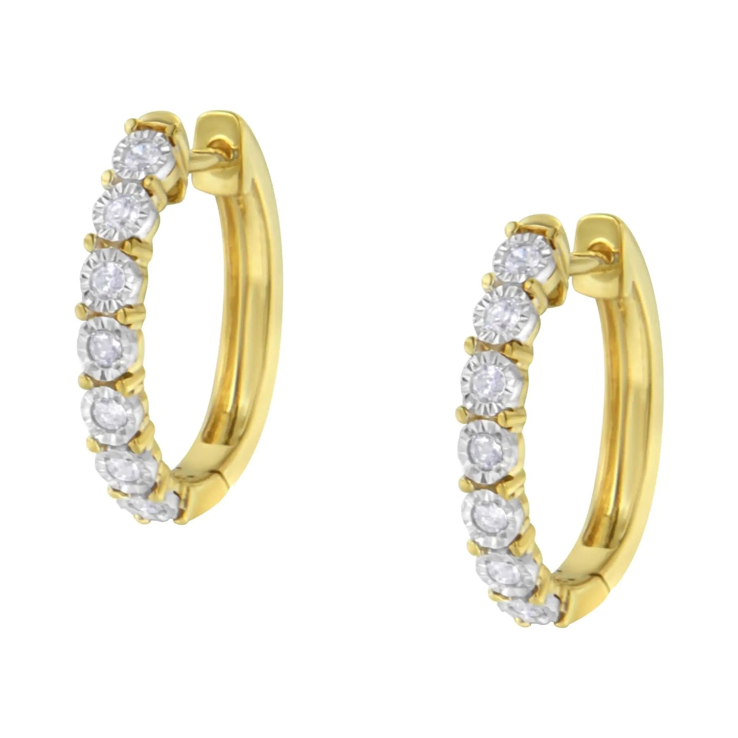 10KT Two-Toned Gold Diamond Hoop Earring (1/4 cttw, J-K Color, I2-I3 Clarity) WEM Support (www.WEM.support)