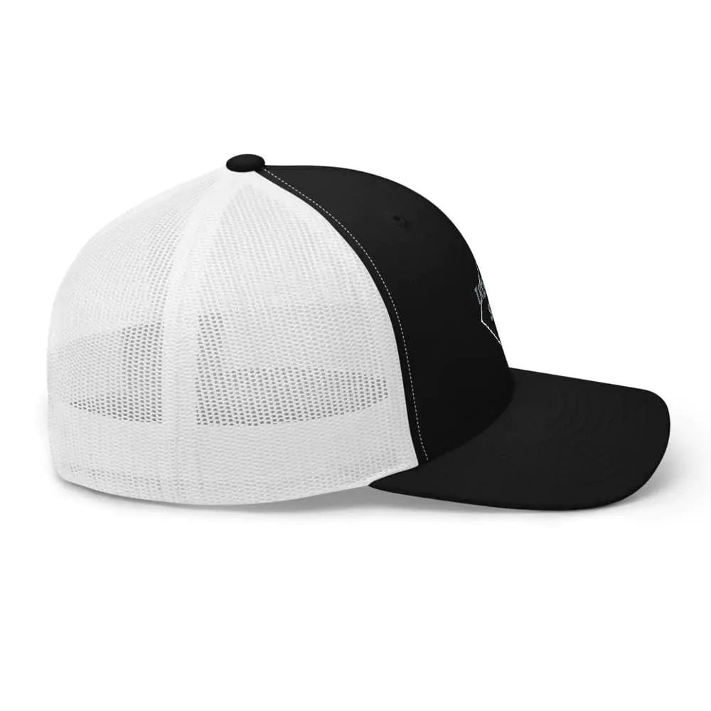 Tropical Seas Shark Fin Trucker Hat WEM Support (www.WEM.support)