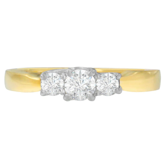 14K Two-Toned Gold 1/2 CTTW Round-cut Diamond Ring (G-H, SI1-SI2) WEM Support (www.WEM.support)