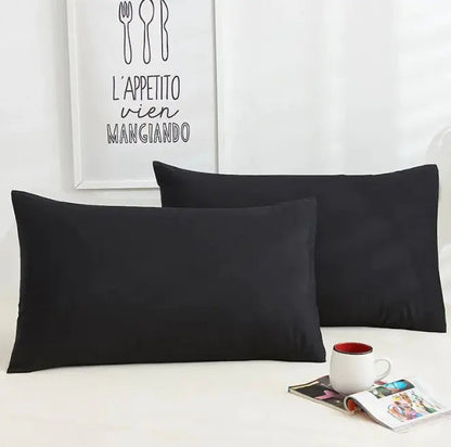 A Pair Of Pure Color Cotton Pillowcases WEM Support (www.WEM.support)