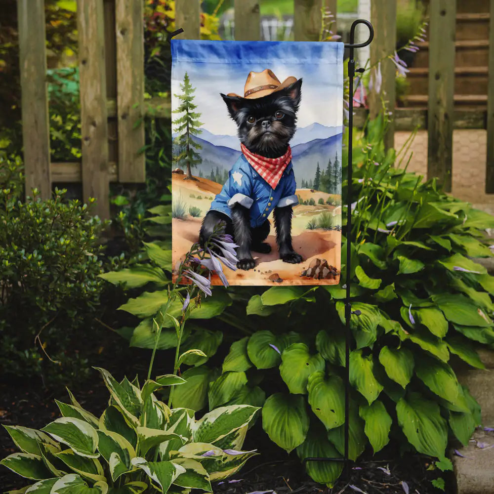 Affenpinscher Cowboy Welcome Garden Flag WEM Support (www.WEM.support)