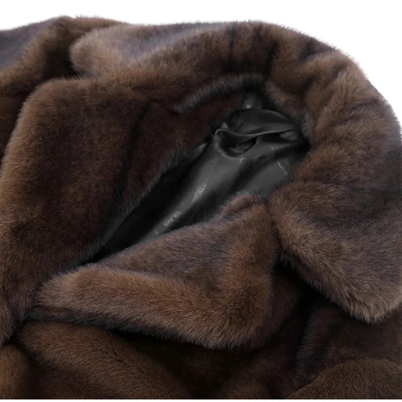 Women's Winter Warm Long Imitation Mink Coat WEM Support (www.WEM.support)