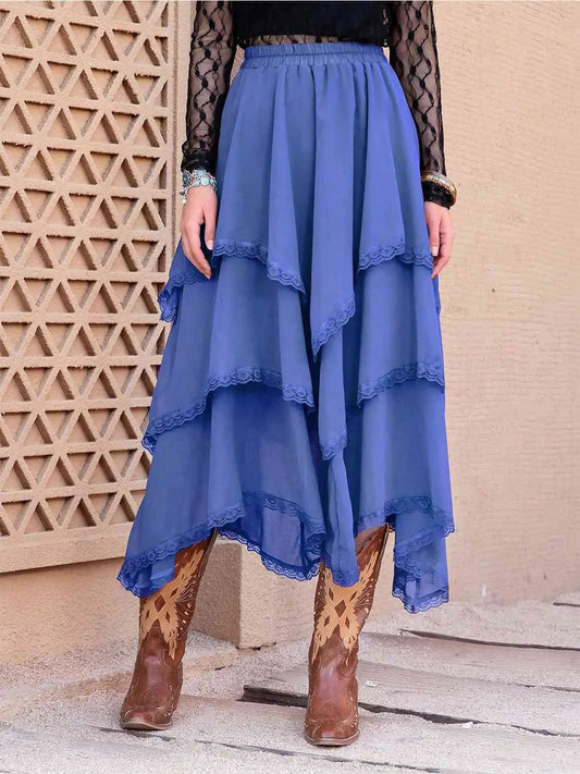 Tasha Tiered Midi Skirt- WEM Support (www.WEM.support)