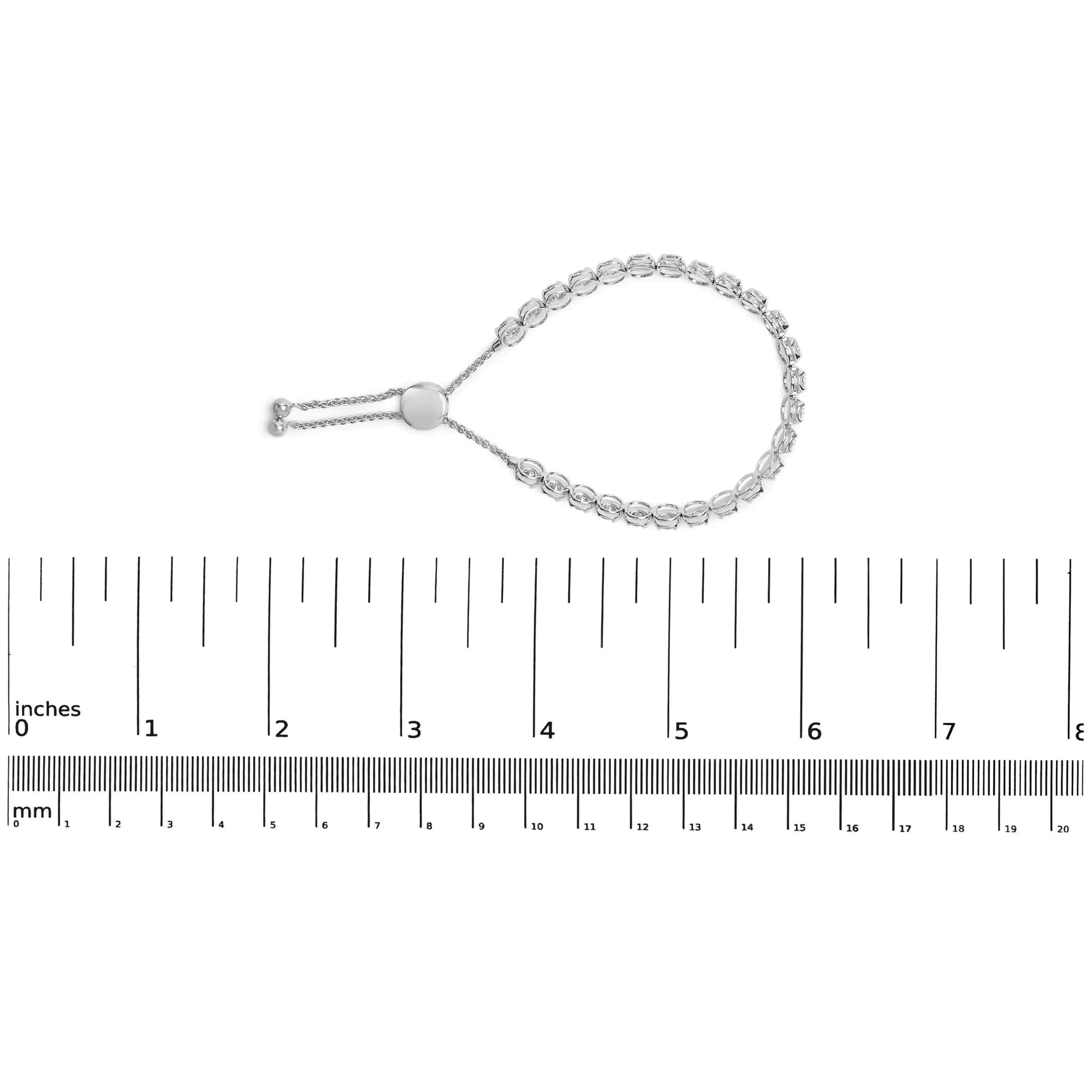 14K White Gold 6.00 Cttw Diamond 4”-10” Adjustable Bolo Tennis Bracelet (I-J Color, I1-I2 Clarity) WEM Support (www.WEM.support)
