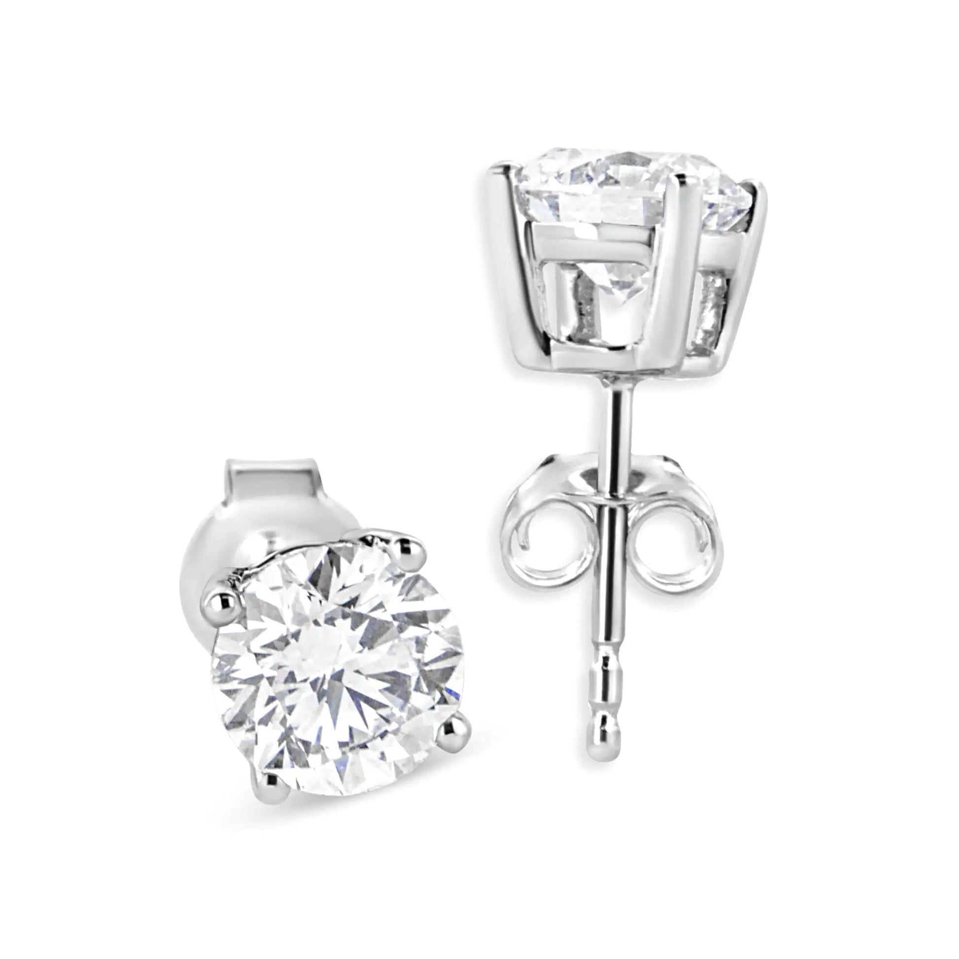14K White Gold 1 3/4 Cttw Lab Grown Round Brilliant Diamond Solitaire Stud Earring (F-G Color, VS2-SI1 Clarity) WEM Support (www.WEM.support)