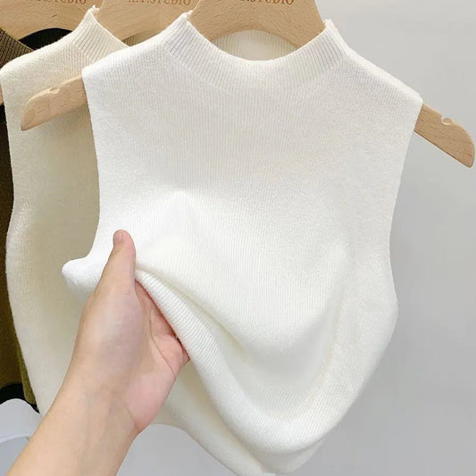 Women's small camisole vest with sweater underneath WEM Support (www.WEM.support)
