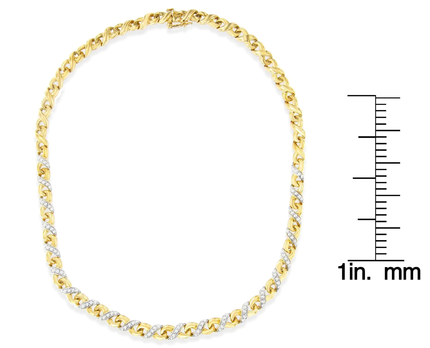 10K Yellow Gold 1 cttw Diamond Riviera Statement Pendant Necklace (J-K, I2-I3) WEM Support (www.WEM.support)