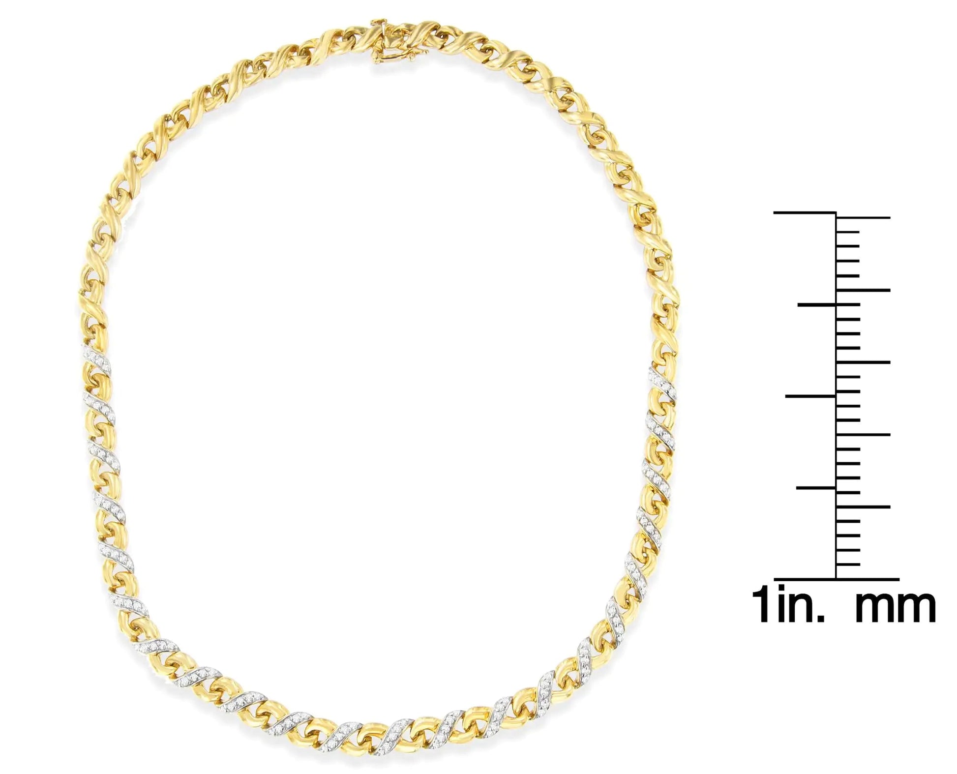 10K Yellow Gold 1 cttw Diamond Riviera Statement Pendant Necklace (J-K, I2-I3) WEM Support (www.WEM.support)
