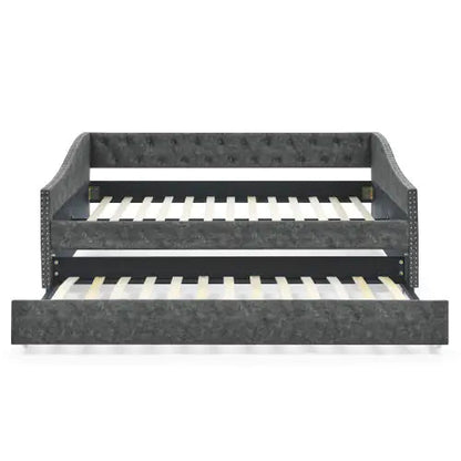The Full-size Sofa Bed Features A Double-sized Upholstered Tufted Sofa Bed On Wheels Unavailable Platforms- Temu WEM Support (www.WEM.support)