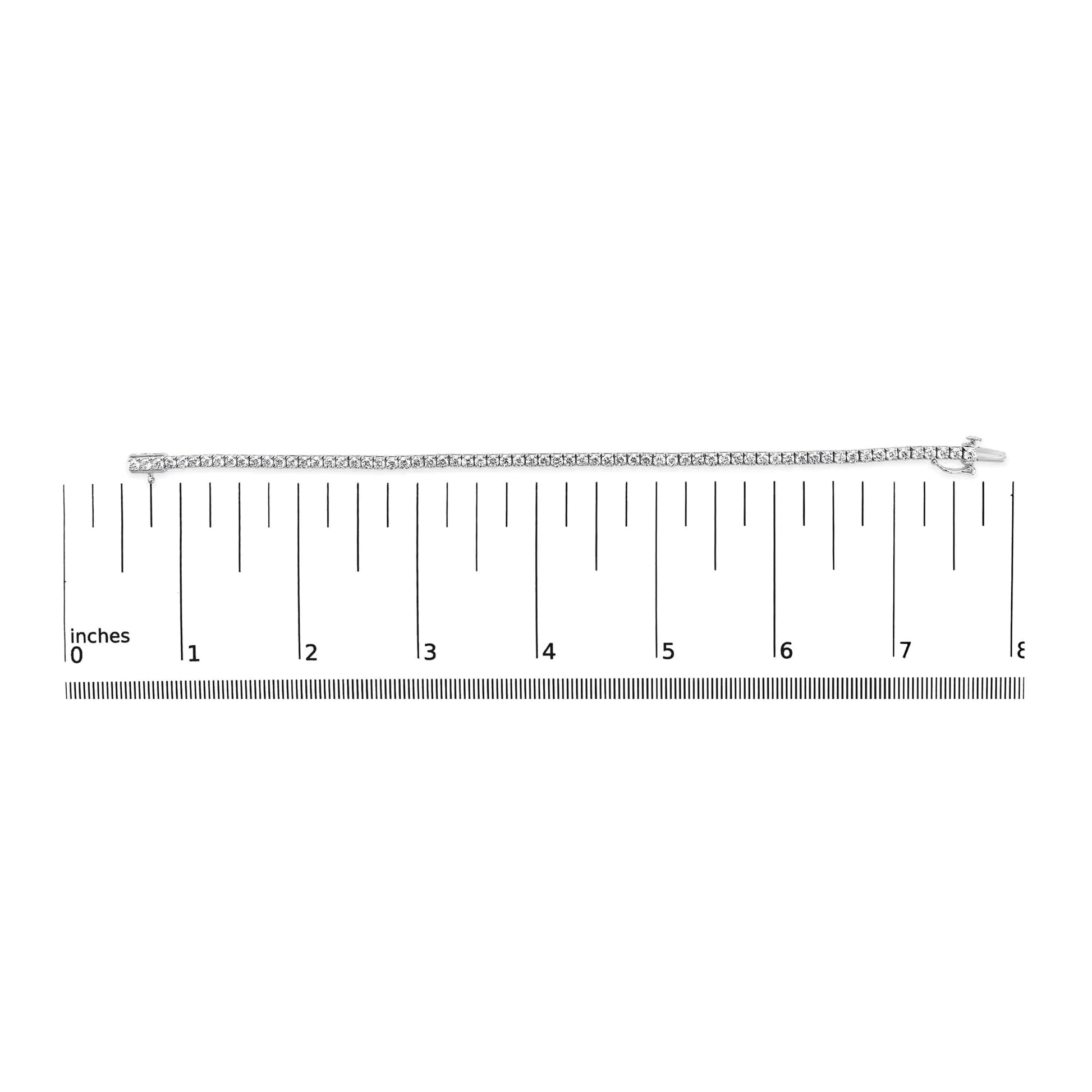 14K White Gold Lab Grown 4.00 Cttw Round Brilliant Cut Diamond Prong Set Classic Tennis Bracelet - 7" (F-G Color, VS2-SI1 Clarity) WEM Support (www.WEM.support)