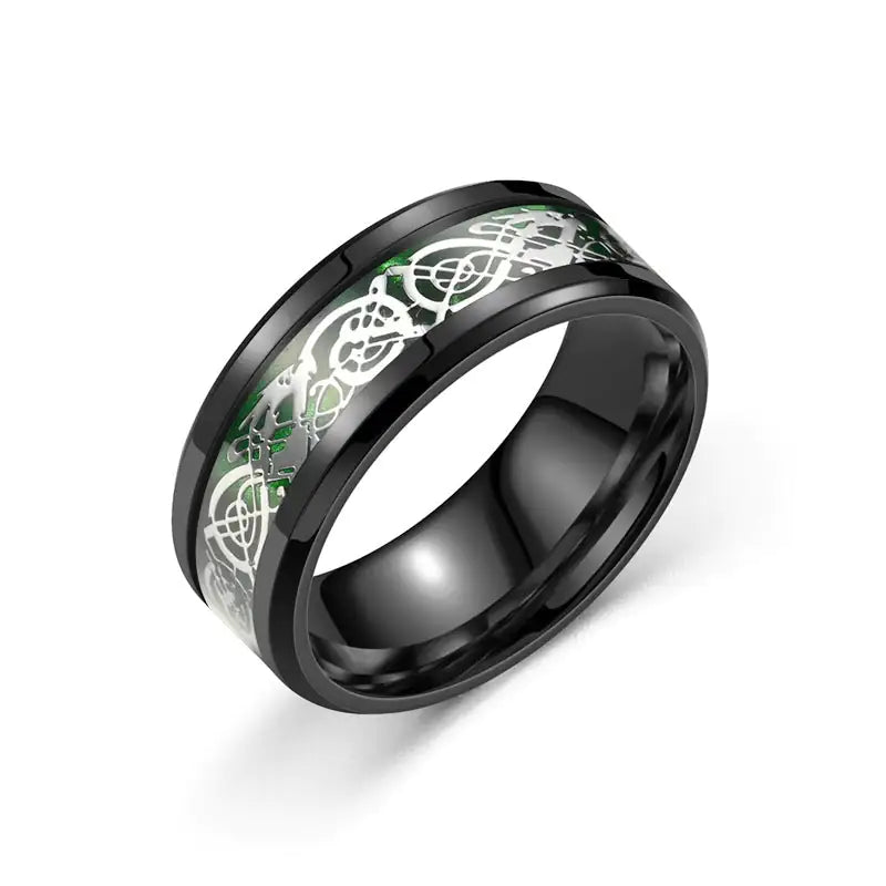 Stainless steel dragon pattern ring WEM Support (www.WEM.support)