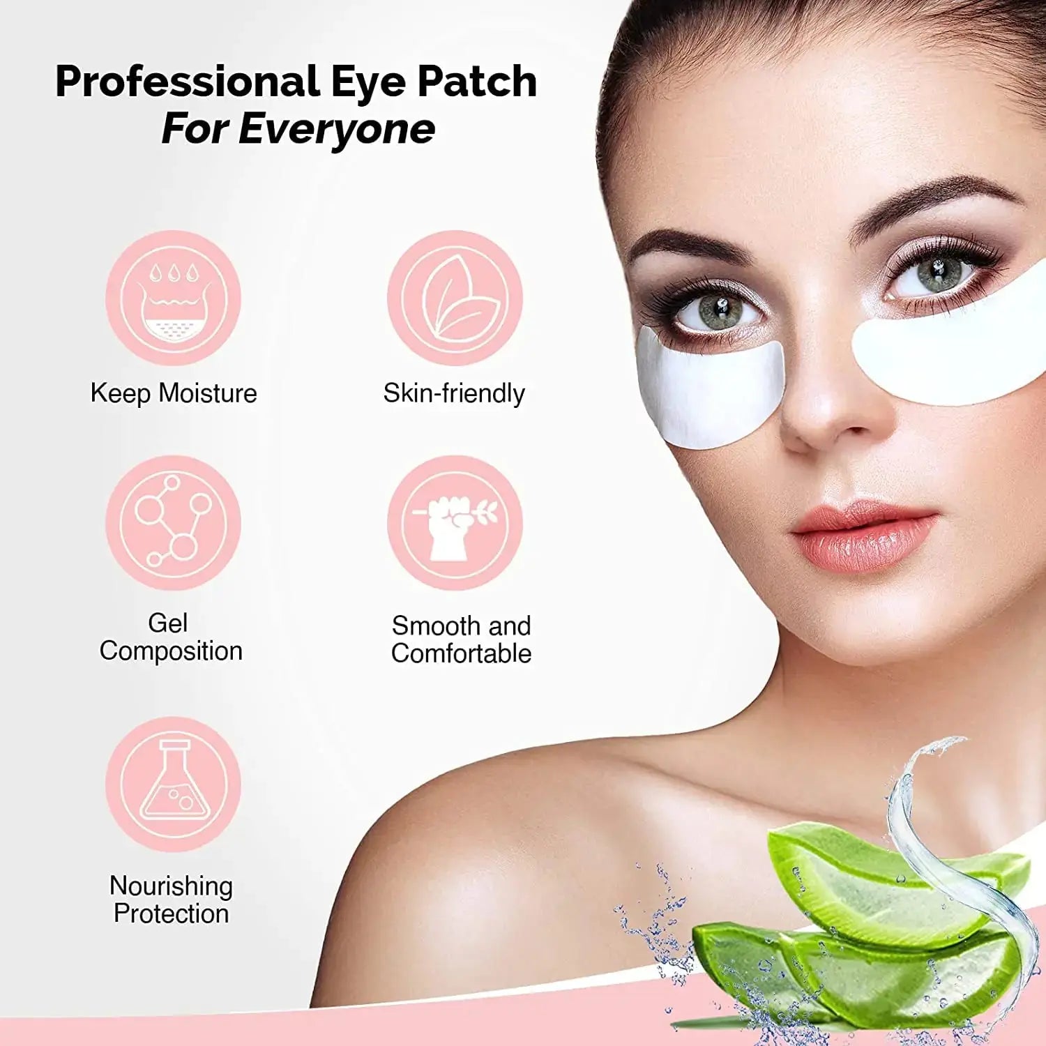 100 Pairs GreenLife Natural Hydrogel Eye Gel Pads - Collagen and Aloe Vera Patches for Under Eyes - Eyelash Extension Kit My Store