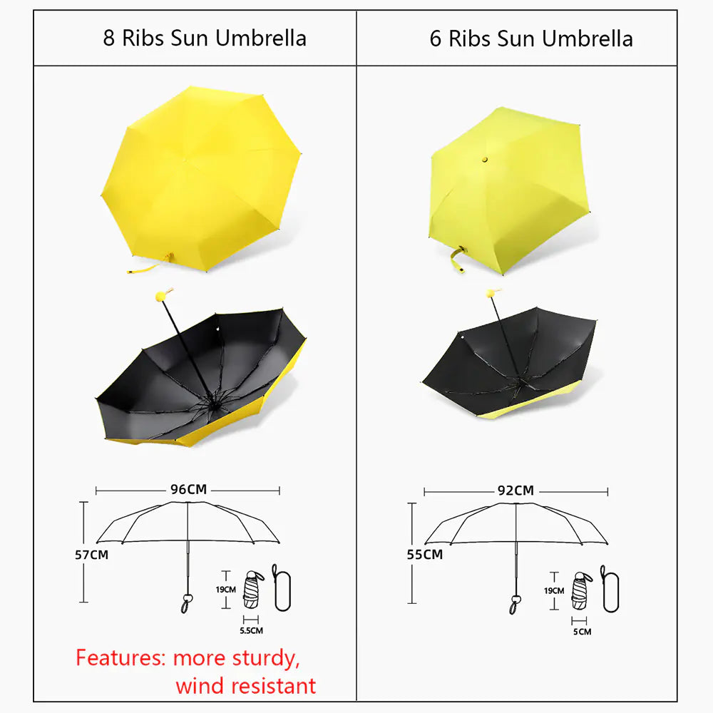 Guarda-Sol Mini Portátil com 8 Hastes