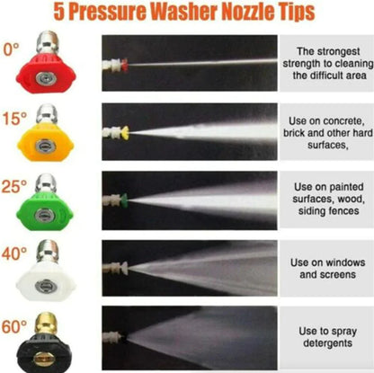 1/4" High Pressure Washer Gun 4000 PSI Car Wash Foam Spray Short Wand w/ Nozzle WEM Support (www.WEM.support)