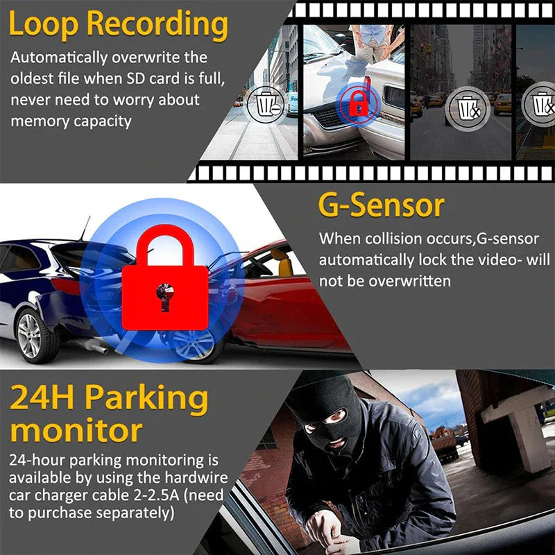 170° WiFi Dash Cam Recorder Car Camera HD 1080P Car DVR Vehicle Video G-Sensor WEM Support (www.WEM.support)
