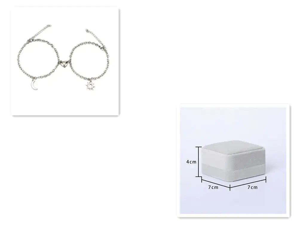 Stainless Steel Sun And Moon Bracelet Creative Sex Heart Magnet Attracts WEM Support (www.WEM.support)