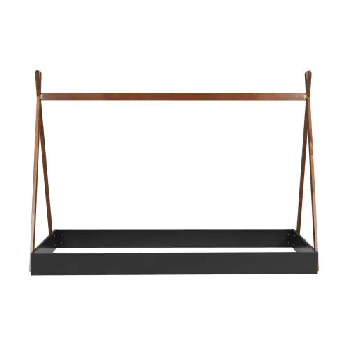 Twin Size Tent Floor Bed With Triangle Structure, Black Brown WEM Support (www.WEM.support)