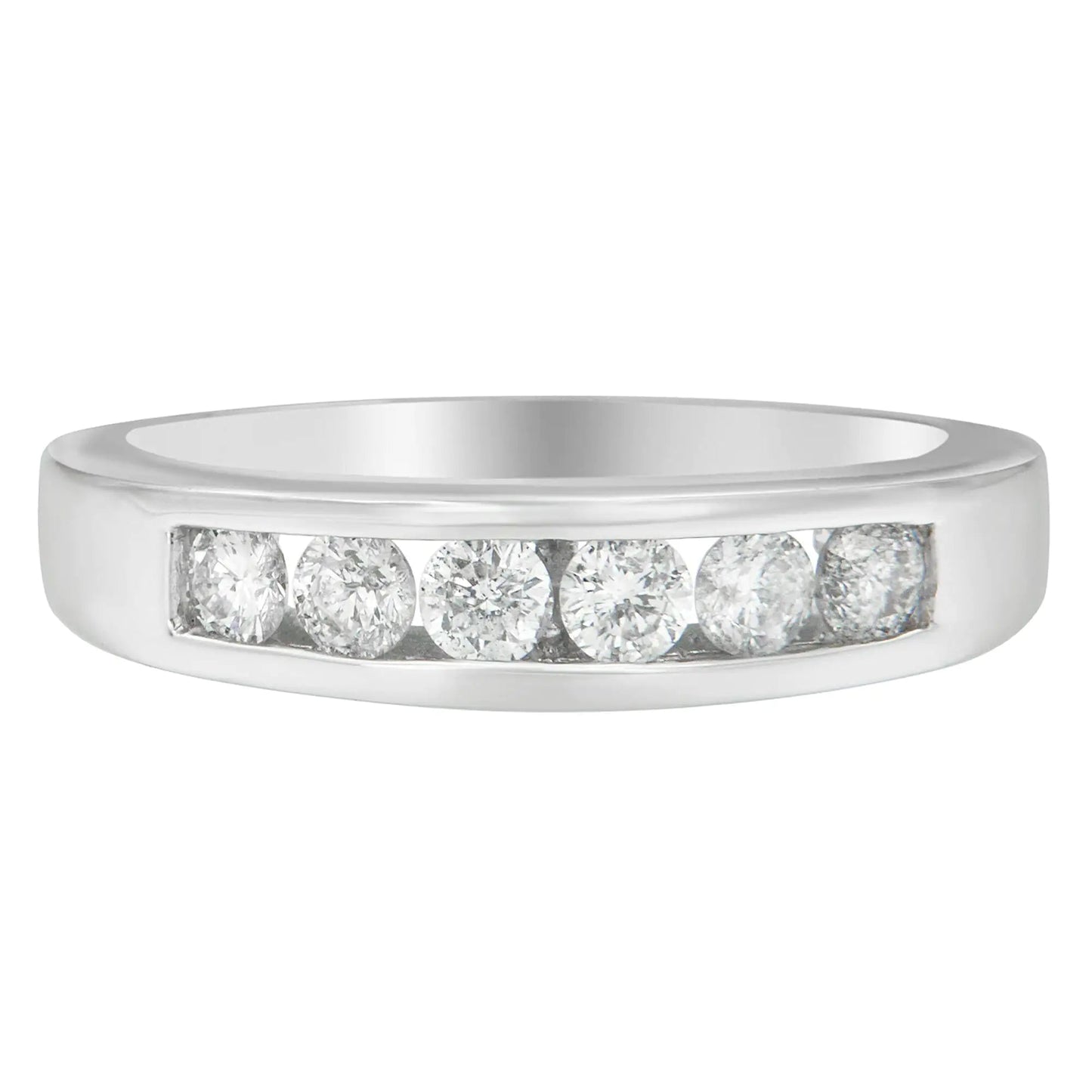 14K White Gold 3/4ct. TDW Diamond Channel Band Ring (H-I, I1-I2) WEM Support (www.WEM.support)