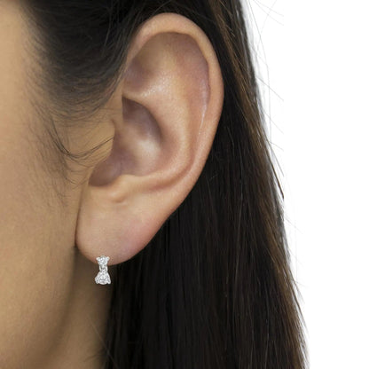 14KT White Gold 1/2 cttw Double Diamond Dangle Stud Earrings (H-I, I1-I2) WEM Support (www.WEM.support)
