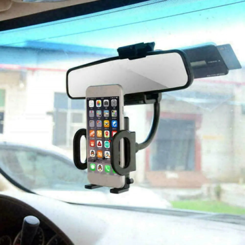 Universal 360° Car Rearview Mirror Mount Stand Holder Cradle For Cell Phone GPS WEM Support (www.WEM.support)