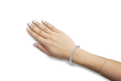 10K White Gold 1 1/2 Cttw Diamond Alternating Diamond and X-Link 7.5" Tennis Bracelet (H-I Color, I2-I3 Clarity) WEM Support (www.WEM.support)