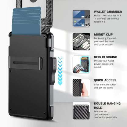 umoven Wallet for Men - with Money Clip Slim Leather Slots Credit Card Holder RFID Blocking Bifold Minimalist Wallet (Money Clip Inside) Carbon Black-01 My Store