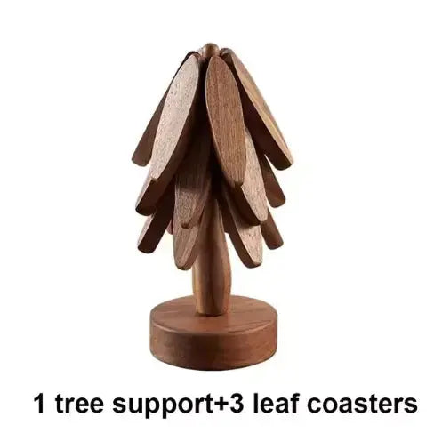 Tree Design Stand Wooden Coaster these coasters are not only durable but also eco-friendly. tree design coaster stand The set comes with a convenient stand for easy storage and display. My Store