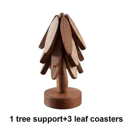 Tree Design Stand Wooden Coaster these coasters are not only durable but also eco-friendly. tree design coaster stand The set comes with a convenient stand for easy storage and display. My Store