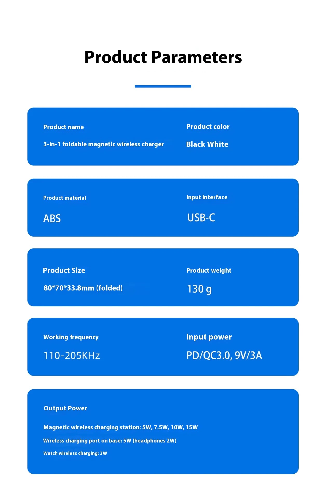3 IN 1 FOLDABLE WIRELESS CHARGER WEM Support (www.WEM.support)
