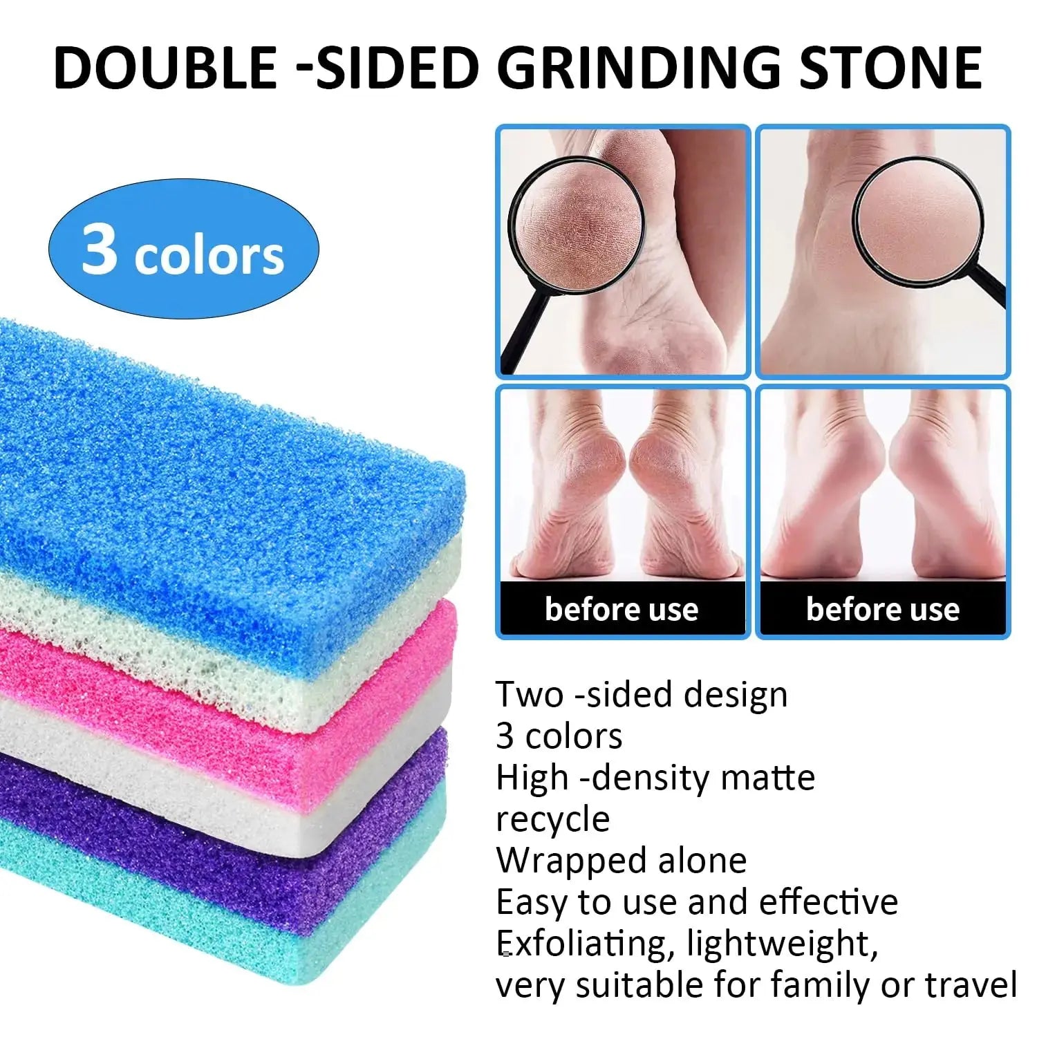 6Pcs Professional Pedicure Foot Pumice Stone for Feet Skin Callus Remover and Scrubber for Dead Skins Sided My Store