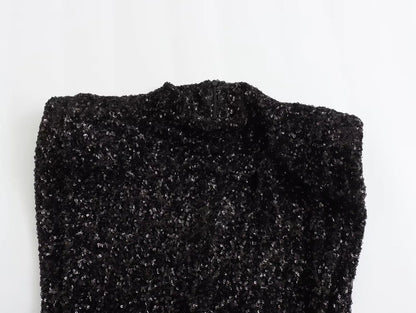 Winter Sleeveless Beaded Mini Dress WEM Support (www.WEM.support)