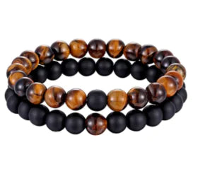 2 Pieces Distance Bracelet Pierre Naturelle Yin Yang Beads Bracelets WEM Support (www.WEM.support)
