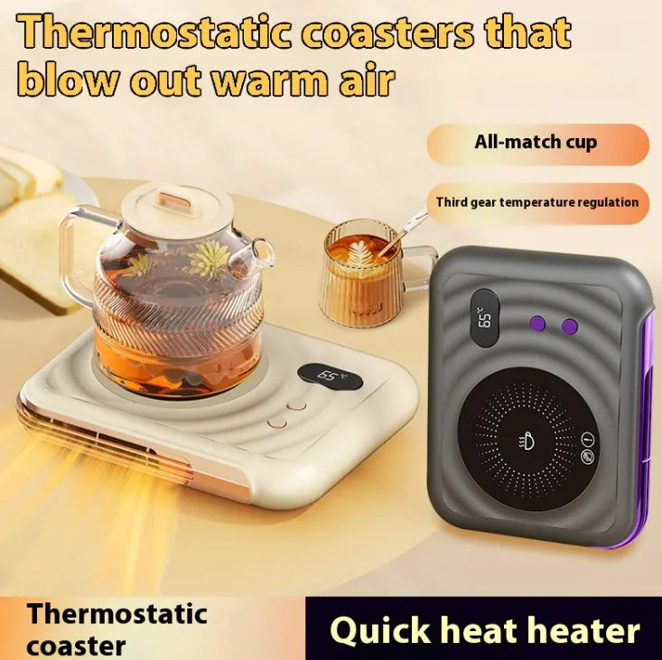 Two-in-one Home Warm Air Blower Desk Thermal Cup Pad WEM Support (www.WEM.support)