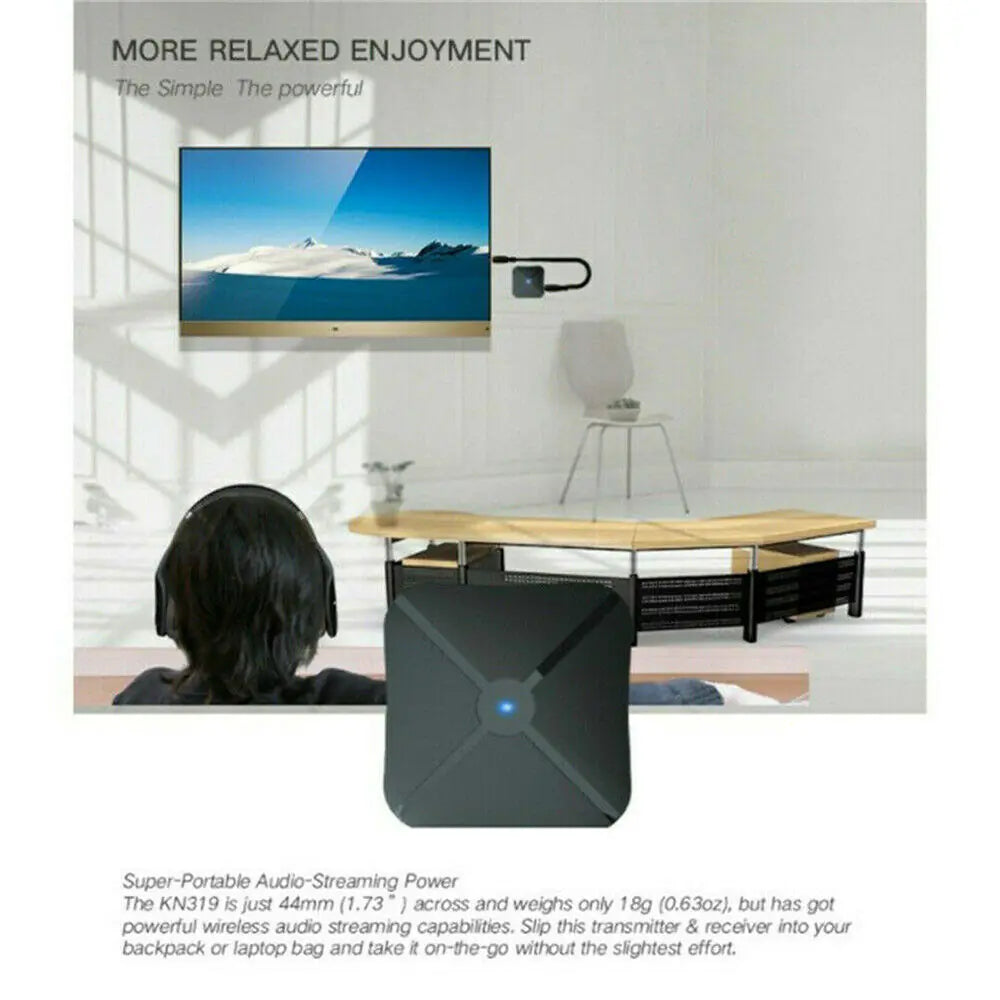 2in1 Bluetooth Transmitter Receiver Wireless Adapter TV Home Stereo A2DP Audio WEM Support (www.WEM.support)