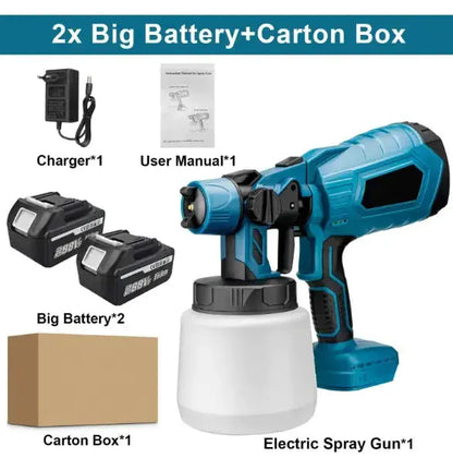 Wireless Paint Sprayer giving you the freedom to move around and reach every corner with ease. With adjustable settings and a lightweight design, My Store