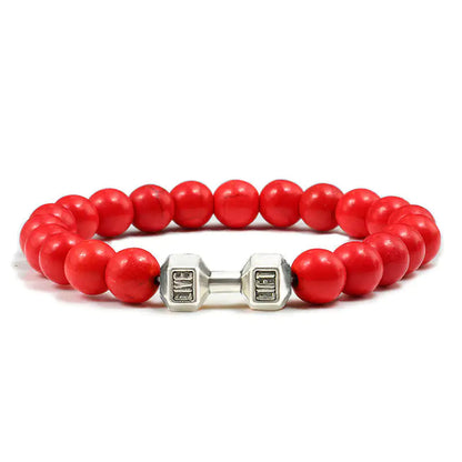 Turquoise Energy Gun Black Electroplated Alloy Barbell Bracelet WEM Support (www.WEM.support)