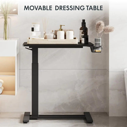 Standing Scroll Table With Hidden Wheels Side Table  Height-adjustable Bed Table Laptop Table WEM Support (www.WEM.support)