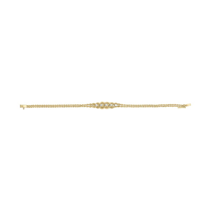 10K Yellow Gold 1/4 Cttw Round-Cut Diamond Basket Weave Rope Chain Style 7" Bracelet (H-I Color, I1-I2 Clarity) WEM Support (www.WEM.support)