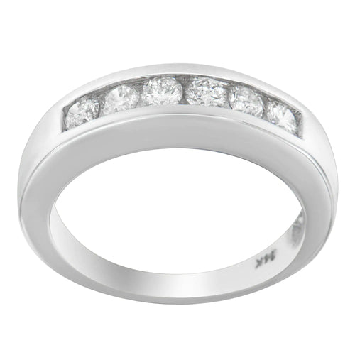 14K White Gold 3/4ct. TDW Diamond Channel Band Ring (H-I, I1-I2) WEM Support (www.WEM.support)
