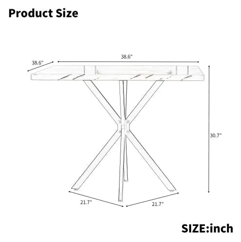 Square Dining Table, Mid Century Modern Square Dining Table For 4-6 Person, Coffee Table For Kitchen Dining Room, Office, Save Space WEM Support (www.WEM.support)