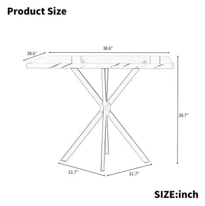 Square Dining Table, Mid Century Modern Square Dining Table For 4-6 Person, Coffee Table For Kitchen Dining Room, Office, Save Space WEM Support (www.WEM.support)
